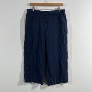 J.Jill Love Linen Coastal Resort Boho Wide Leg Crop Pant Medium Petite Fisherman